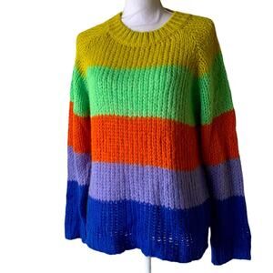 J.O.A. color block pullover knit sweater S small oversized y2k 90's colorful